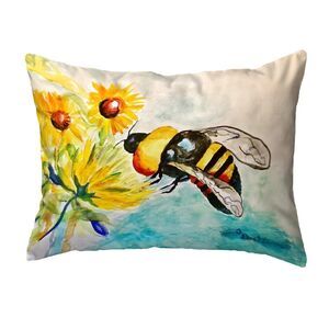 Bee & Flower Corded Pillow by Betsy Drake Interiors, 16 x 20", Indoor/Outdoor